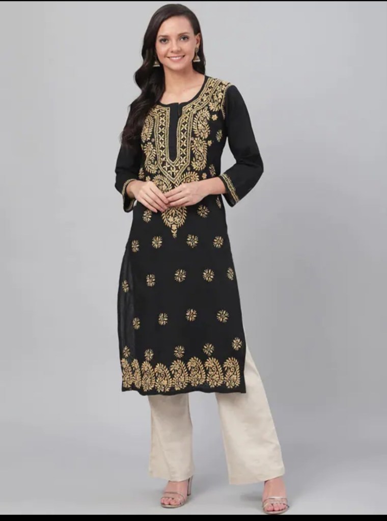 Black chikankari Kurti 